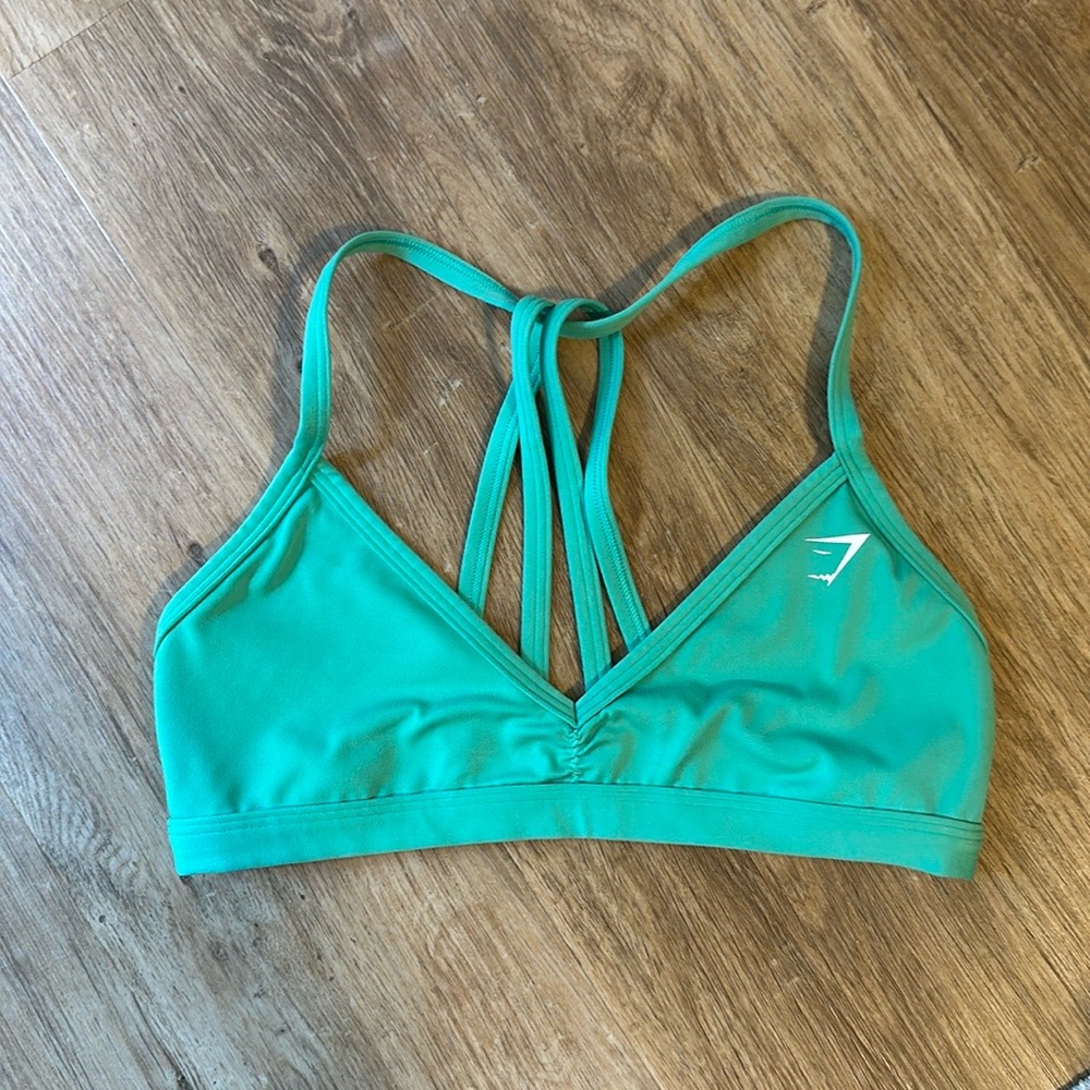 Green Gymshark minimal sports bra